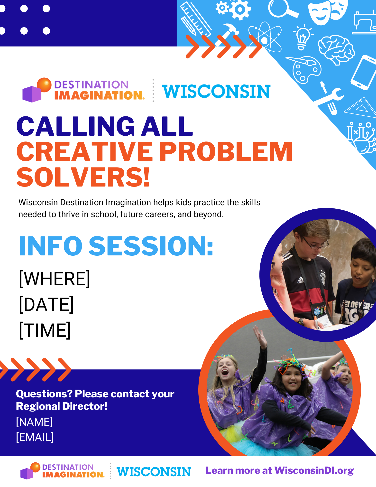 2023-24 Wisconsin Destination Imagination Info Session Flyer