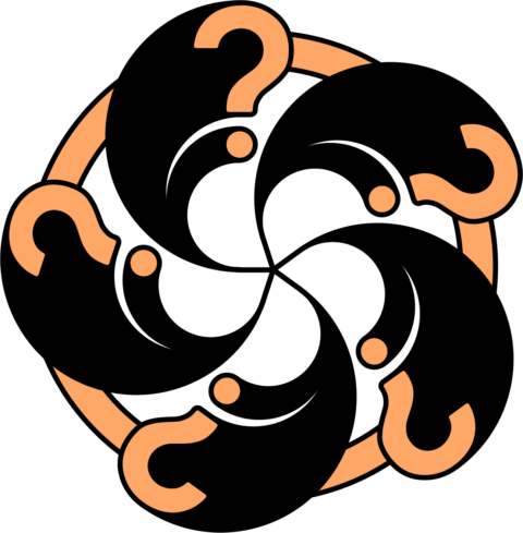 Casting Shadows Improvisational Icon depicts question marks and shadows