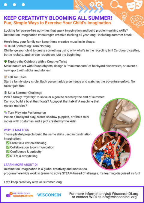 Wisconsin Destination Imagination summer creativity