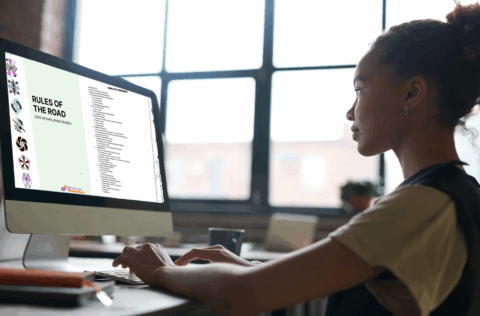 Destination Imagination Team Manager reading the Rules of the Road