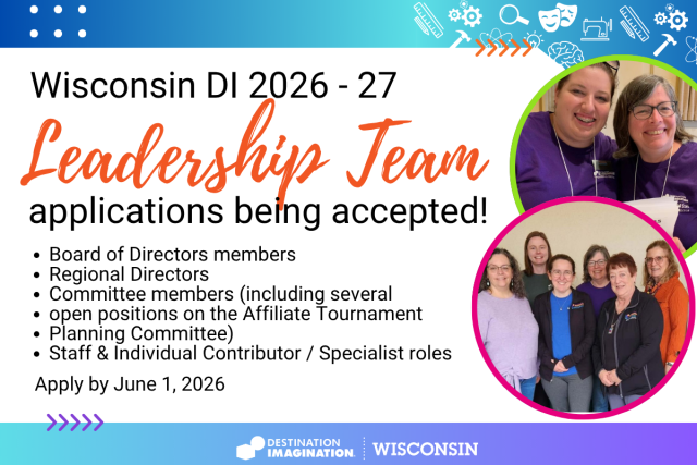 Wisconsin Destination Imagination 2026-27 Leadership Team Application