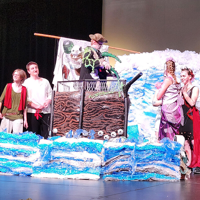 A Wisconsin Destination Imagination team presenting its Challenge solution at a tournament